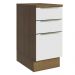 Balcão 40 cm 3 Gavetas Rustic/Branco Veludo Lux Madesa