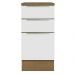 Balcão 40 cm 3 Gavetas Rustic/Branco Veludo Lux Madesa