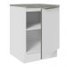 Balcão 60 cm 1 Porta Branco/Branco Veludo Lux Madesa