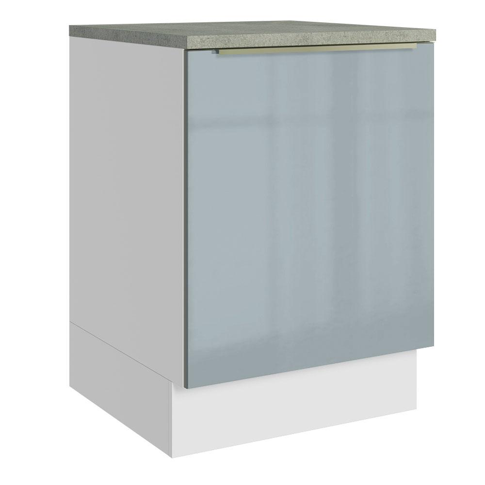 Balcão 60 cm 1 Porta Branco/Cinza Lux Madesa