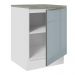 Balcão 60 cm 1 Porta Branco/Cinza Lux Madesa