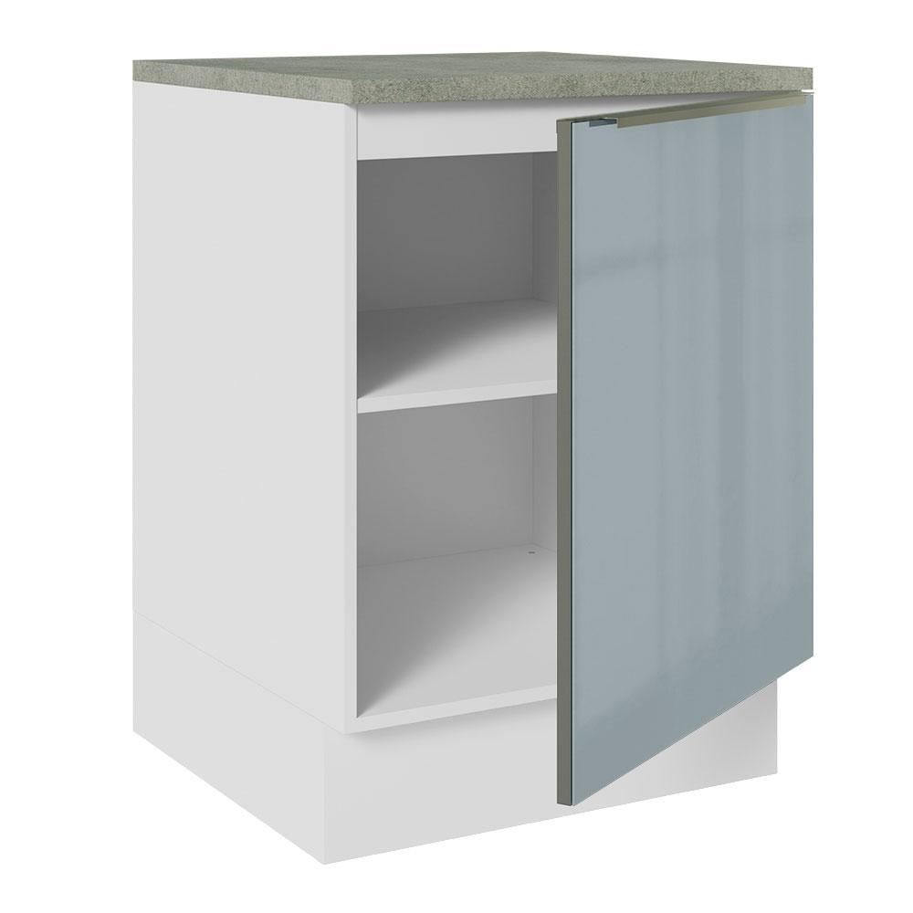 Balcão 60 cm 1 Porta Branco/Cinza Lux Madesa