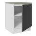 Balcão 60 cm 1 Porta Branco/Preto Lux Madesa