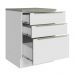 Balcão 60 cm 3 Gavetas Branco/Branco Veludo Lux Madesa