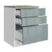 Balcão 60 cm 3 Gavetas Branco/Cinza Lux Madesa