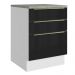 Balcão 60 cm 3 Gavetas Branco/Preto Lux Madesa