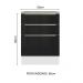 Balcão 60 cm 3 Gavetas Branco/Preto Lux Madesa