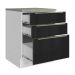 Balcão 60 cm 3 Gavetas Branco/Preto Lux Madesa
