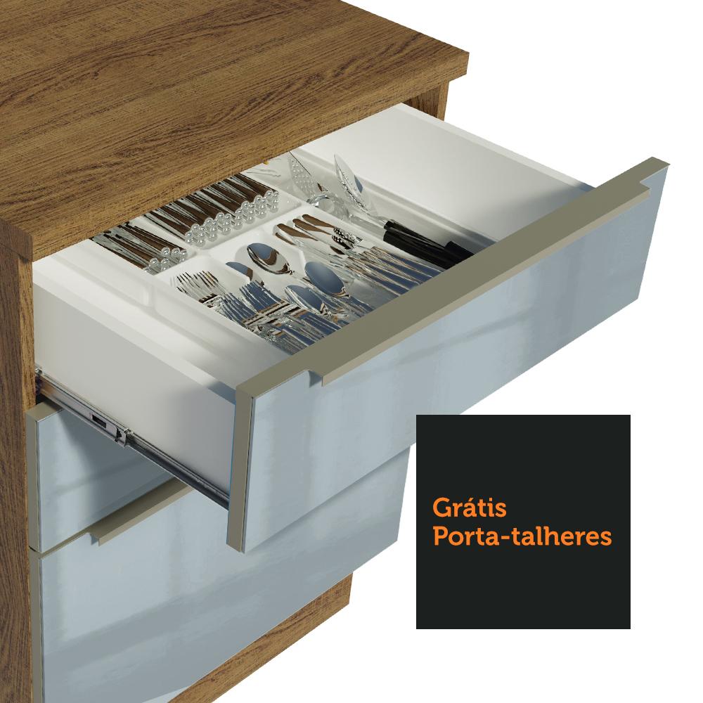 Balcão 60 cm 3 Gavetas Rustic/Cinza Lux Madesa
