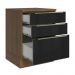 Balcão 60 cm 3 Gavetas Rustic/Preto Lux Madesa