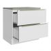 Balcão 80 cm 2 Gavetas Branco/Branco Veludo Lux Madesa
