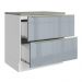 Balcão 80 cm 2 Gavetas Branco/Cinza Lux Madesa