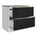 Balcão 80 cm 2 Gavetas Branco/Preto Lux Madesa