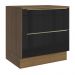 Balcão 80 cm 2 Gavetas Rustic/Preto Lux Madesa