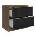 Balcão 80 cm 2 Gavetas Rustic/Preto Lux Madesa