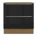 Balcão 80 cm 2 Gavetas Rustic/Preto Lux Madesa