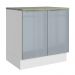 Balcão 80 cm 2 Portas Branco/Cinza Lux Madesa