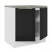Balcão 80 cm 2 Portas Branco/Preto Lux Madesa