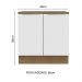 Balcão 80 cm 2 Portas Rustic/Branco Veludo Lux Madesa