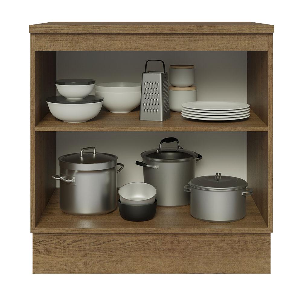 Balcão 80 cm 2 Portas Rustic/Cinza Lux Madesa