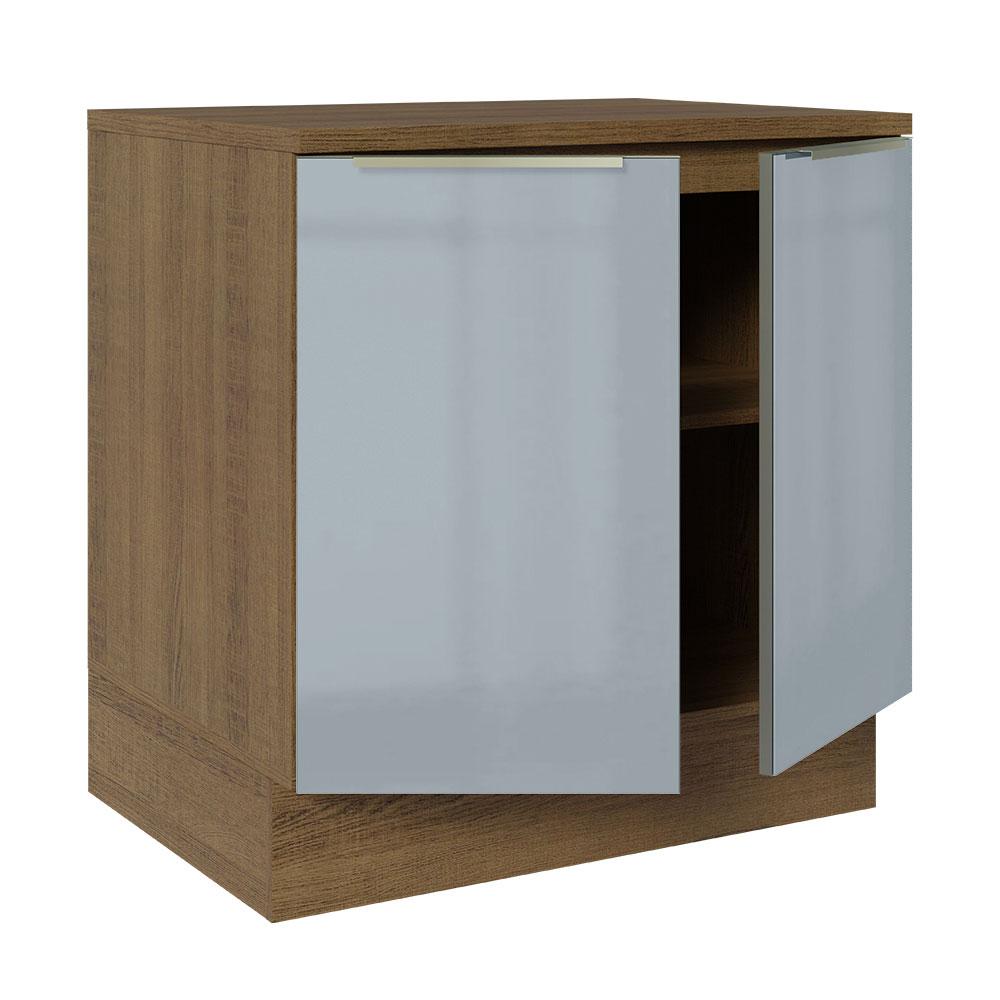 Balcão 80 cm 2 Portas Rustic/Cinza Lux Madesa