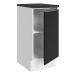 Balcão Armário de Cozinha 100% MDF 35 cm 1 Porta Branco Preto Acordes Madesa
