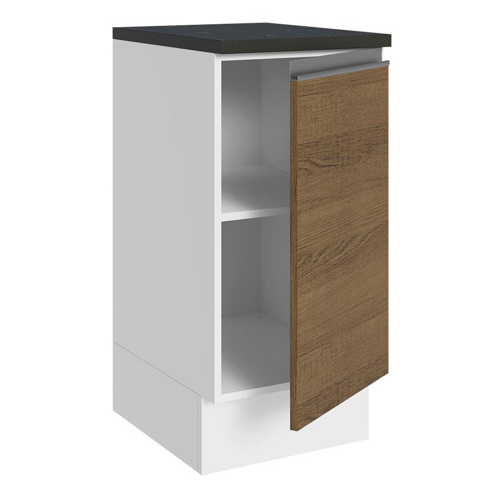 Balcão Armário de Cozinha 100% MDF 35 cm 1 Porta Branco Rustic Acordes Madesa
