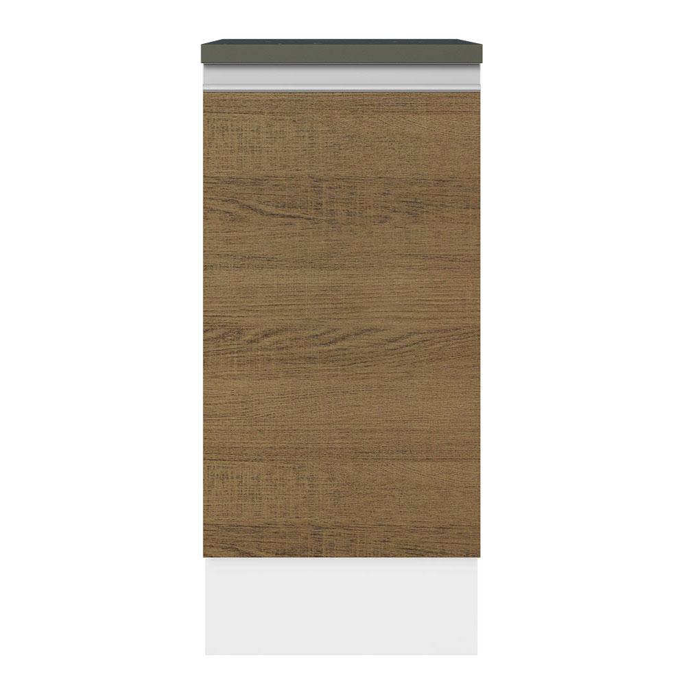 Balcão Armário de Cozinha 100% MDF 35 cm 1 Porta Branco Rustic Acordes Madesa