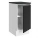 Balcão Armário de Cozinha 100% MDF 40 cm 1 Porta Branco/Preto Acordes Madesa