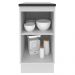 Balcão Armário de Cozinha 100% MDF 40 cm 1 Porta Branco/Rustic Acordes Madesa