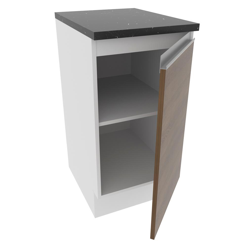 Balcão Armário de Cozinha 100% MDF 40 cm 1 Porta Branco/Rustic Acordes Madesa