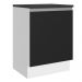 Balcão Armário de Cozinha 100% MDF 60 cm 1 Porta Branco/Preto Acordes Madesa