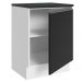 Balcão Armário de Cozinha 100% MDF 60 cm 1 Porta Branco/Preto Acordes Madesa
