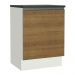 Balcão Armário de Cozinha 100% MDF 60 cm 1 Porta Branco/Rustic Acordes Madesa