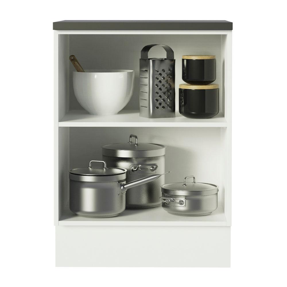 Balcão Armário de Cozinha 100% MDF 60 cm 1 Porta Branco/Rustic Acordes Madesa