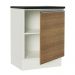 Balcão Armário de Cozinha 100% MDF 60 cm 1 Porta Branco/Rustic Acordes Madesa
