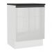 Balcão Armário de Cozinha 100% MDF 60 cm 1 Porta Frente Branco Brilho Acordes Madesa