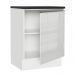 Balcão Armário de Cozinha 100% MDF 60 cm 1 Porta Frente Branco Brilho Acordes Madesa