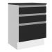 Balcão Armário de Cozinha 100% MDF 60 cm 3 Gavetas Branco/Preto Acordes Madesa