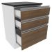 Balcão Armário de Cozinha 100% MDF 60 cm 3 Gavetas Branco/Rustic Acordes Madesa