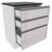 Balcão Armário de Cozinha 100% MDF 60 cm 3 Gavetas Frentes Branco Brilho Acordes Madesa