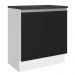 Balcão Armário de Cozinha 100% MDF 70 cm 2 Portas Branco/Preto Acordes Madesa