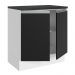 Balcão Armário de Cozinha 100% MDF 70 cm 2 Portas Branco/Preto Acordes Madesa