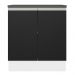 Balcão Armário de Cozinha 100% MDF 70 cm 2 Portas Branco/Preto Acordes Madesa
