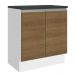 Balcão Armário de Cozinha 100% MDF 70 cm 2 Portas Branco/Rustic Acordes Madesa