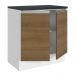 Balcão Armário de Cozinha 100% MDF 70 cm 2 Portas Branco/Rustic Acordes Madesa