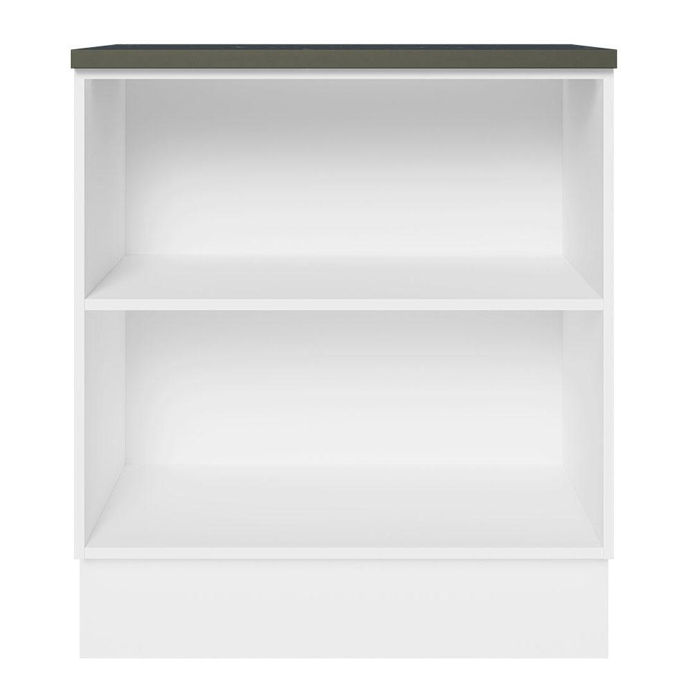 Balcão Armário de Cozinha 100% MDF 70 cm 2 Portas Branco/Rustic Acordes Madesa