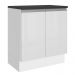 Balcão Armário de Cozinha 100% MDF 70 cm 2 Portas Frentes Branco Brilho Acordes Madesa