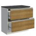 Balcão Armário de Cozinha 100% MDF 80 cm 2 Gavetas Branco/Rustic Acordes Madesa