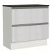 Balcão Armário de Cozinha 100% MDF 80 cm 2 Gavetas Frentes Branco Brilhante Acordes Madesa
